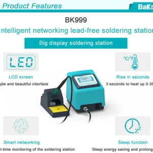 Bakon BK999.N LCD Digital Display Network Anti-static Soldering Iron Station