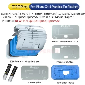 MiJing Z20 Pro Comprehensive BGA Reballing Fixture Tool Set for iPhone X-15 Pro Max