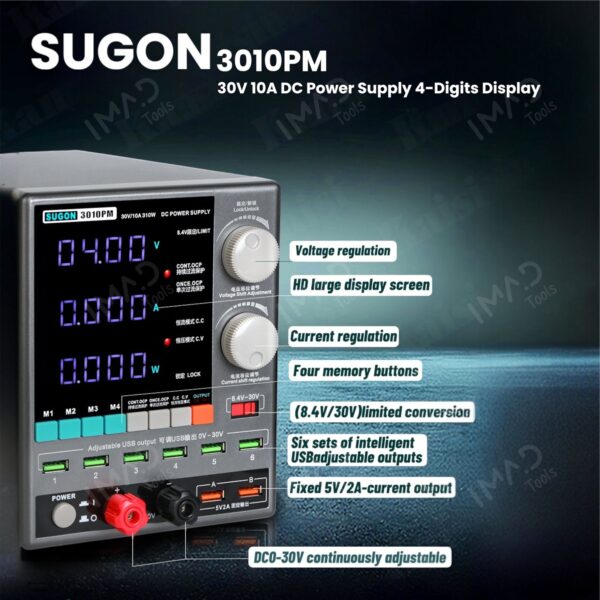 Sugon 3010PM 30V / 10A 4-Digits Power Supply