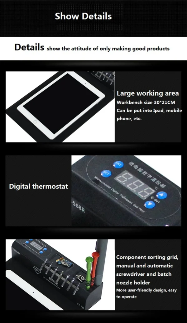 TBK-568R LCD Screen Separating Machine Pre-Heating Platform