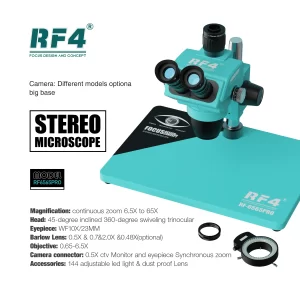 RF4 RF6565PRO 6.5-65X Triocular Synchronous Zoom Microscope