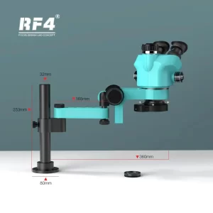 RF4 RF7050PRO-F019 Trinocular Microscope Head 7-50X Simul Focal Continuous Zoom Stereo Microscope Phone PCB Soldering