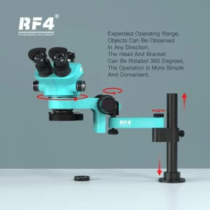 RF4 RF7050PRO-F019 Trinocular Microscope Head 7-50X Simul Focal Continuous Zoom Stereo Microscope Phone PCB Soldering