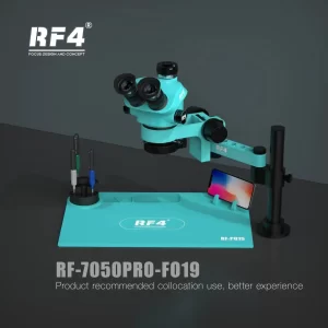 RF4 RF7050PRO-F019 Trinocular Microscope Head 7-50X Simul Focal Continuous Zoom Stereo Microscope Phone PCB Soldering