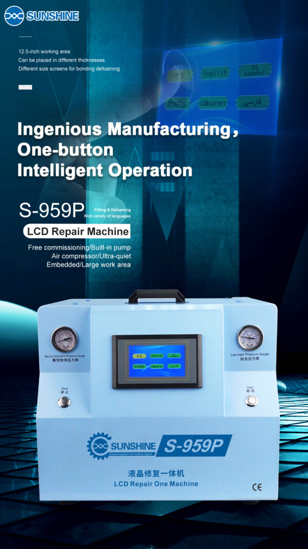 Sunshine S-959P Mute Laminating Debubblers One Machine Defoaming Air Compressor