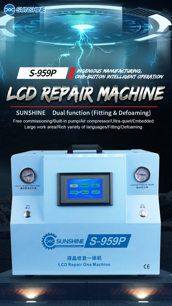 Sunshine S-959P Mute Laminating Debubblers One Machine Defoaming Air Compressor