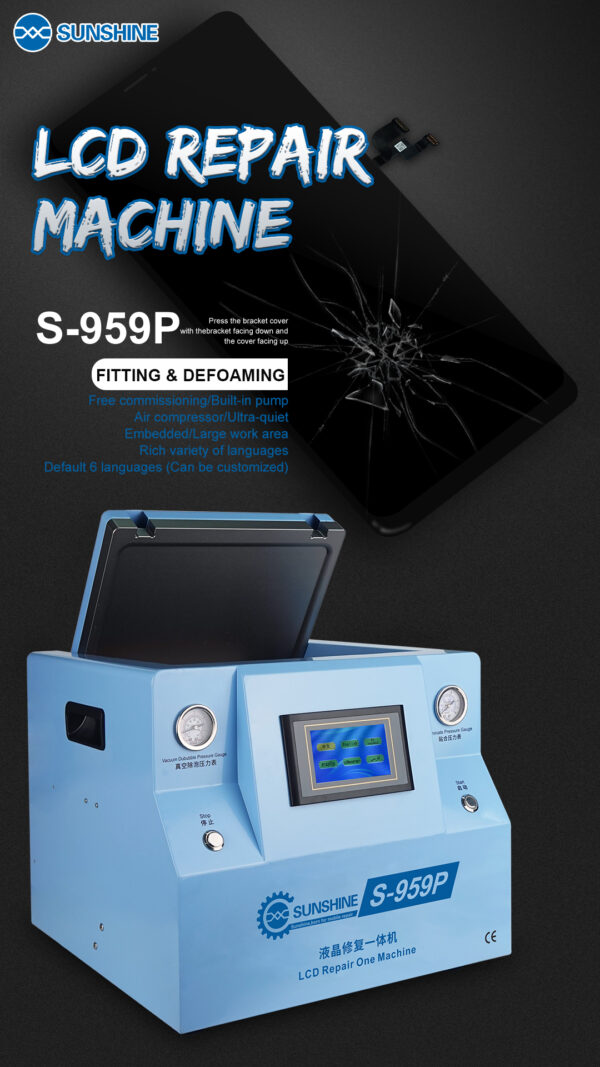 Sunshine S-959P Mute Laminating Debubblers One Machine Defoaming Air Compressor