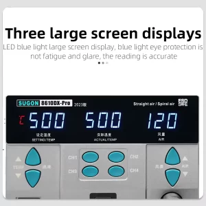 Sugon 8610DX-Pro 1000W High Power Heat Gun Digital Display Desoldering Rework Station