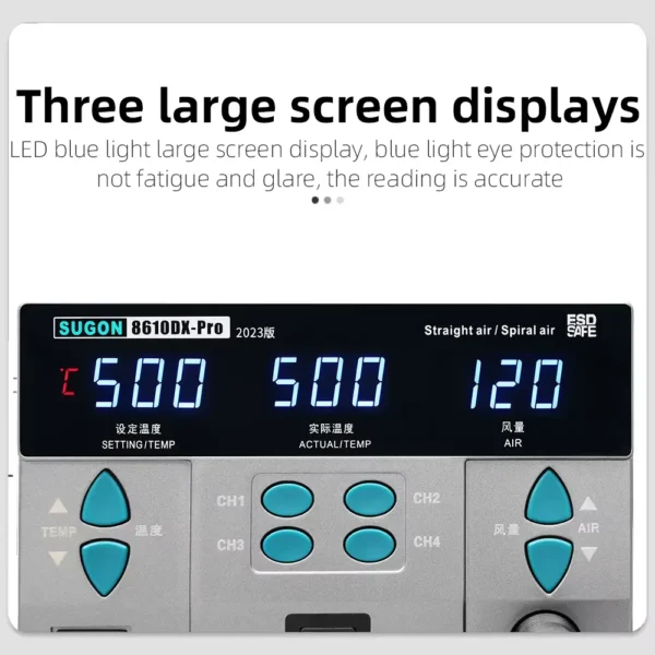 Sugon 8610DX-Pro 1000W High Power Heat Gun Digital Display Desoldering Rework Station