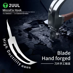2UUL DA12 MicroFix Hook for Phone PCB Underfill Clean 3 Blades with Ultralight Carbon Fiber Holder Set