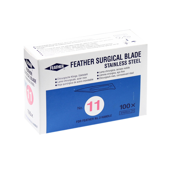 Feather #11 Sterile Surgical Blades (100pcs/box)