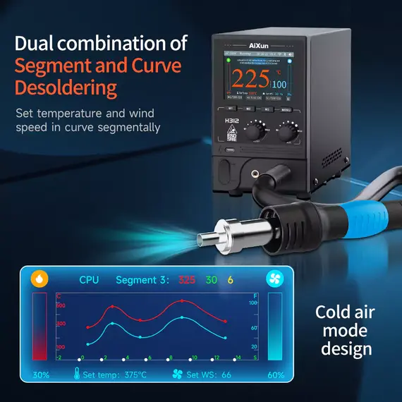 AiXun H312 1400W Intelligent Hot Air Gun Station