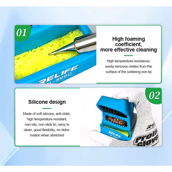 Relife RL-599C 3-in-1 Soldering Iron Tip Cleaner