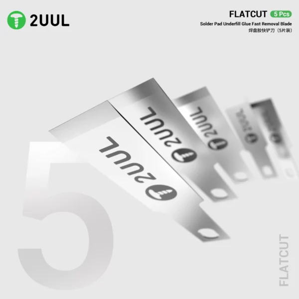 2UUL DA28 FlatCut Solder Pad Underfill Glue Fast Removal Blades (5pcs/box)