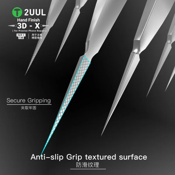 2UUL TW02 Hand Finish 3D-X Ornate-Patterned Tweezer