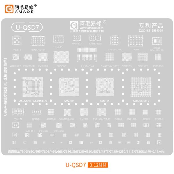 AMAOE Stencil Set Qualcomm Snapdragon QSD1-QSD12