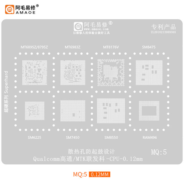 Amaoe Stencil Set for Qualcomm / Mediatek CPU MQ1-MQ6