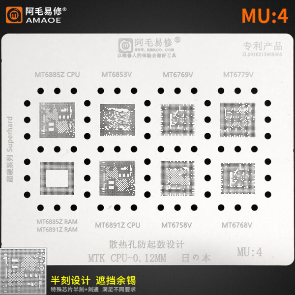 Amaoe Stencil Set for Mediatek MU1-MU5
