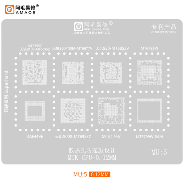 Amaoe Stencil Set for Mediatek MU1-MU5