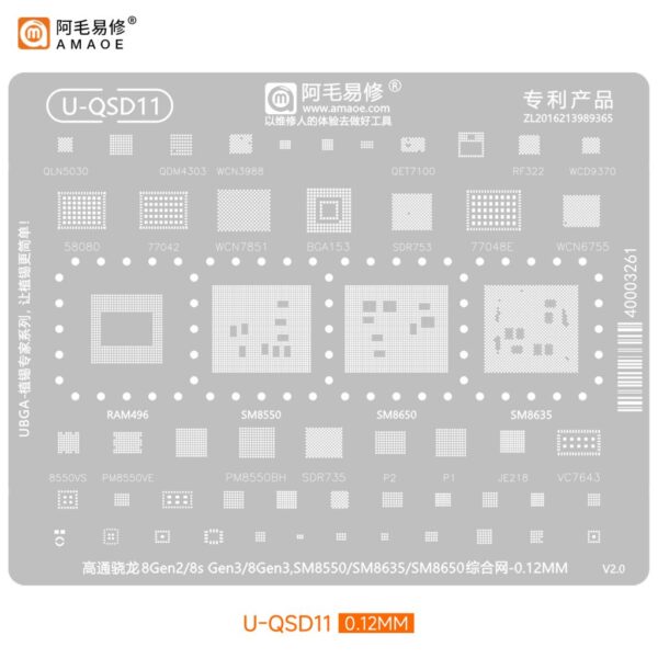 AMAOE Stencil Qualcomm Snapdragon QSD11
