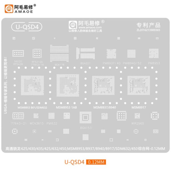 AMAOE Stencil Qualcomm Snapdragon QSD4