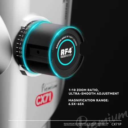 RF4 CX71P 6.5X-65X Premium Trinocular Microscope Head