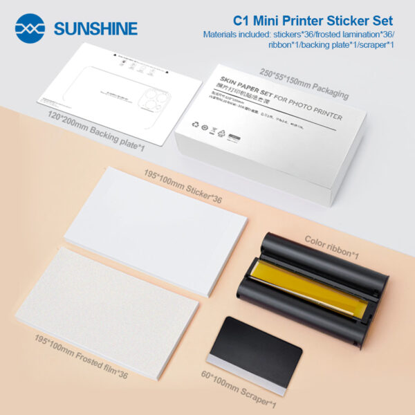 SUNSHINE C1 MINI mobile phone color film printer with sticker set