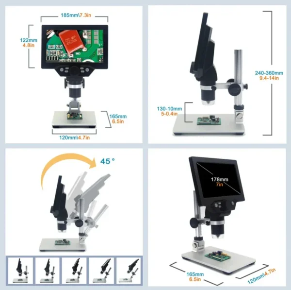 1200x Digital Microscope with adjustable 7 LCD screen