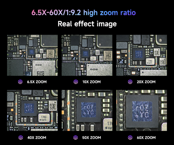 Mechanic Robot Z4 6.5-60X Trinocular Stereo Microscope