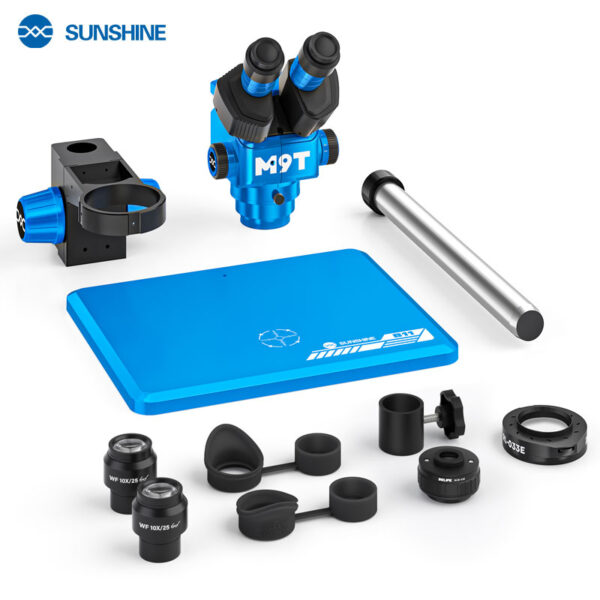 Sunshine M9T 6X-45X Continuous Zoom Trinocular Microscope