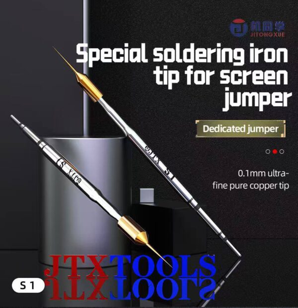 JTX S1 0.1mm Ultra-Fine Pure Copper Soldering Iron Tip Special for Screen Jumper