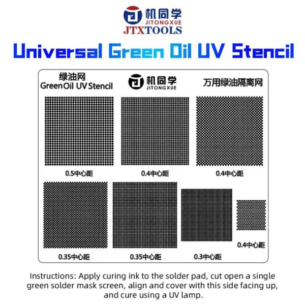 JTX Universal green oil isolation stencil