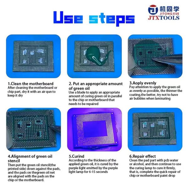 JTX Universal green oil isolation stencil