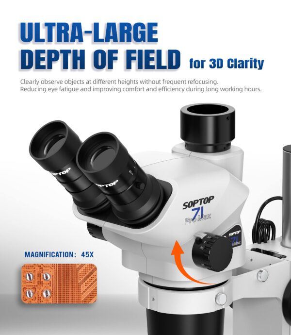 SopTop 71 ProMax 6.7 - 45x Trinocular Microscope