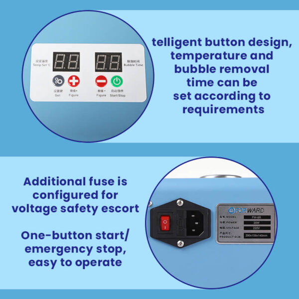 FW-8R-Mini-Bubble-Removal-Machine-Intelligent-button-design-FORWAR FORWARD FW-8R Mini Bubble Removal Machine