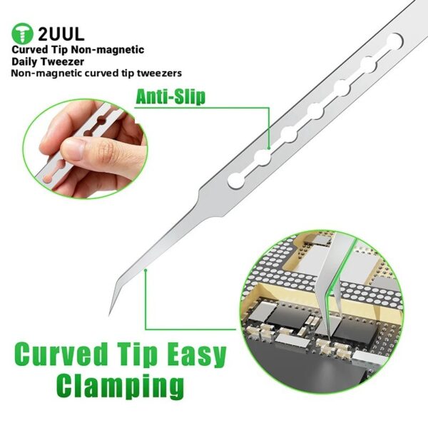 2UUL TW23 Curved Tip Non-magnetic Daily Tweezer