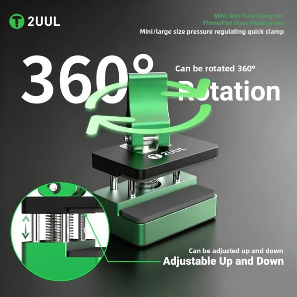 2uul TC01 Mini / TC02 Max Adjustable Screen Clamp for Phones / iPad Glass Replacement