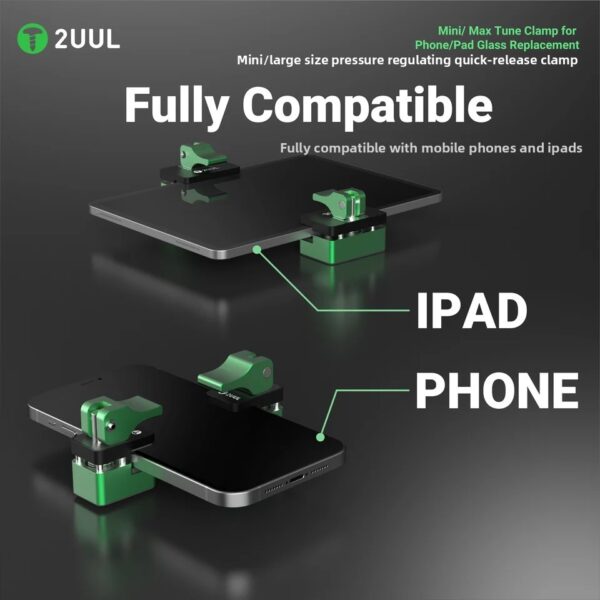 2uul TC01 Mini / TC02 Max Adjustable Screen Clamp for Phones / iPad Glass Replacement