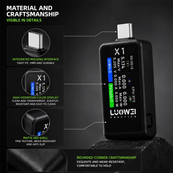 Luowei X1 Multifunction Digital Display USB-C Tester