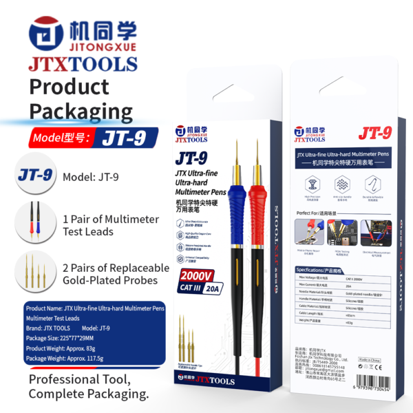 JTX JT-9 2000V / 20A Ultra-fine Ultra-hard Multimeter Probes