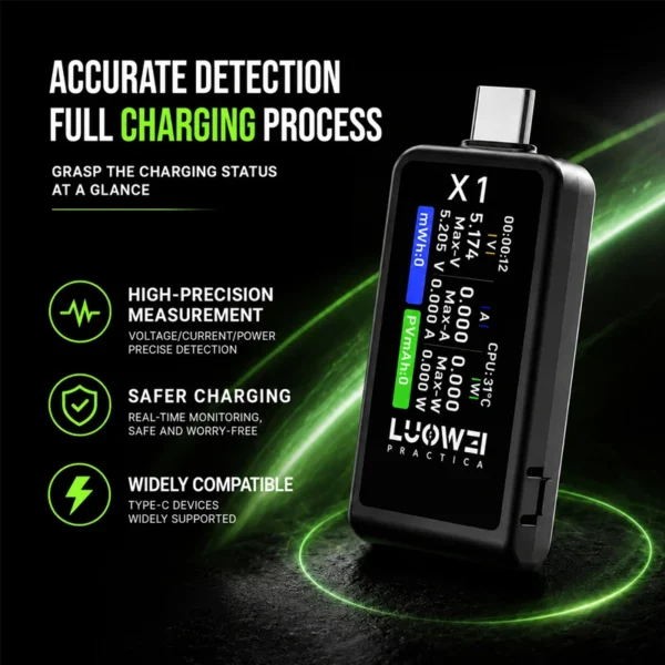 Luowei X1 Multifunction Digital Display USB-C Tester